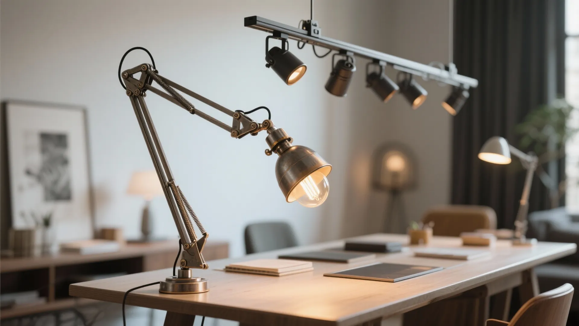 4. Adjustable Swing-Arm or Track Lights
