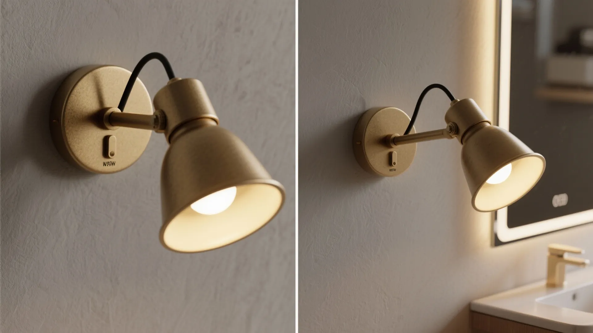 2. Adjustable Swing-Arm Lights by the Vanity