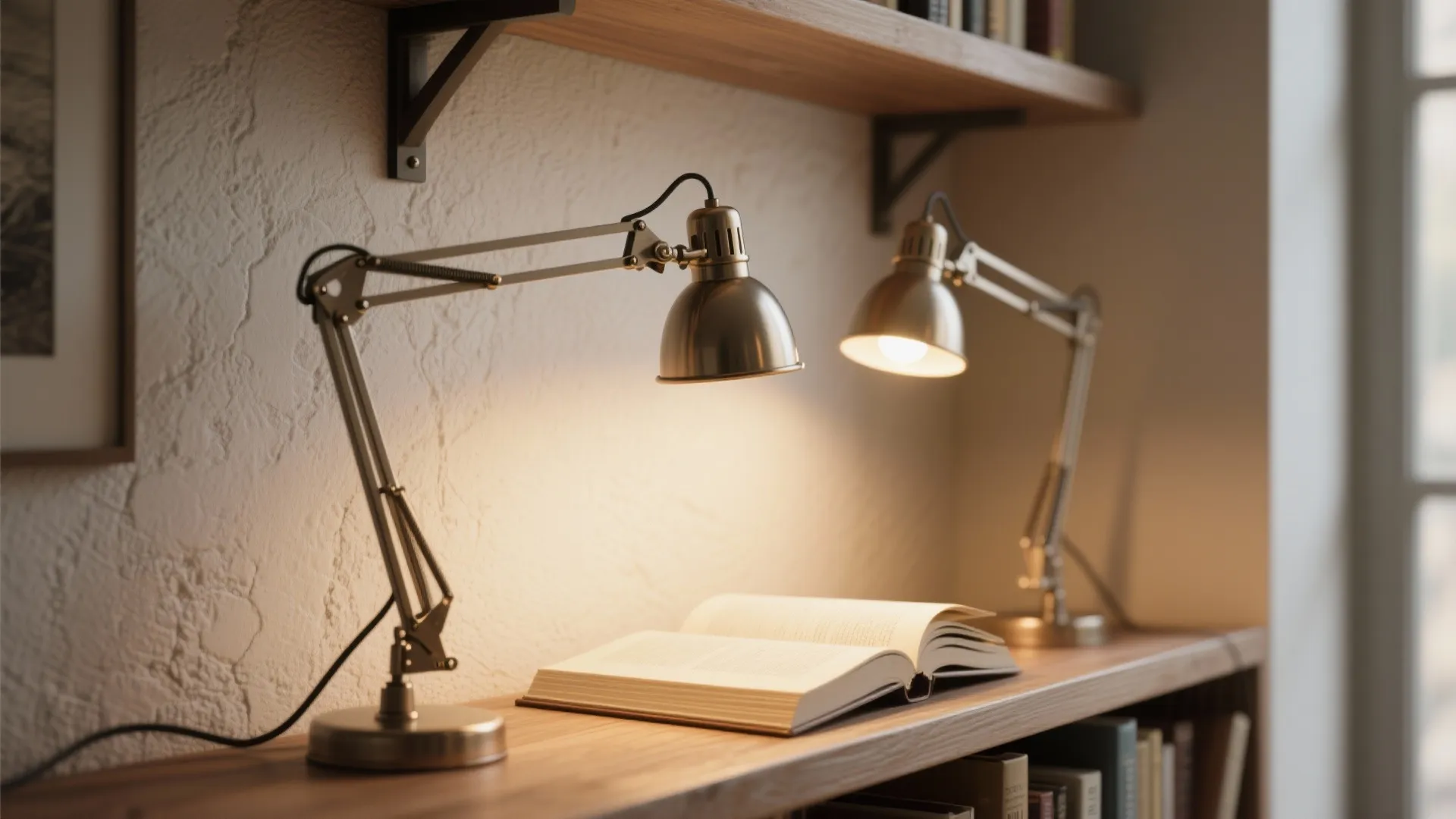 4. Pair of Adjustable Swing-Arm Wall Lamps