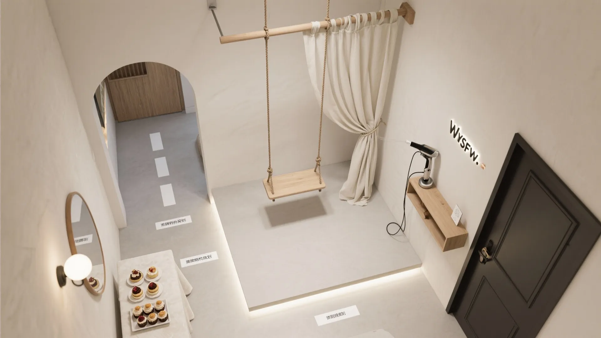 Minimalist Fabric-Covered Swing