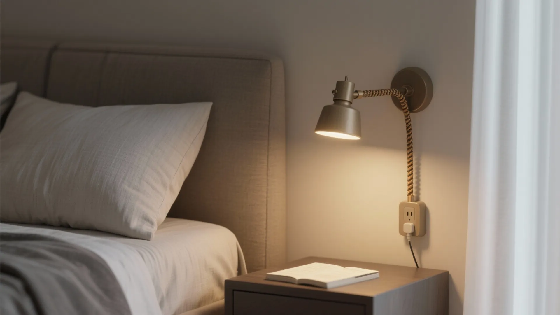 1. Bedside swing plug-in sconce