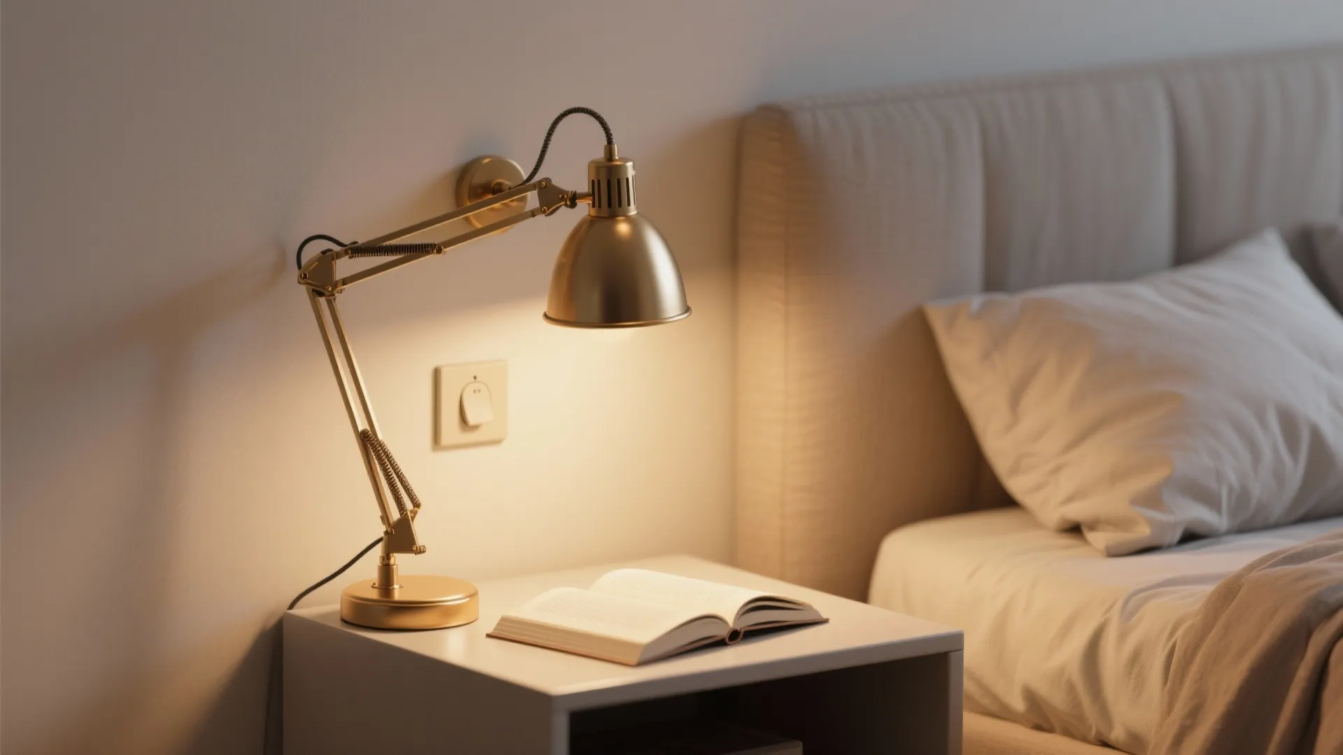 1. Swing-arm wall lamps for bedside reading
