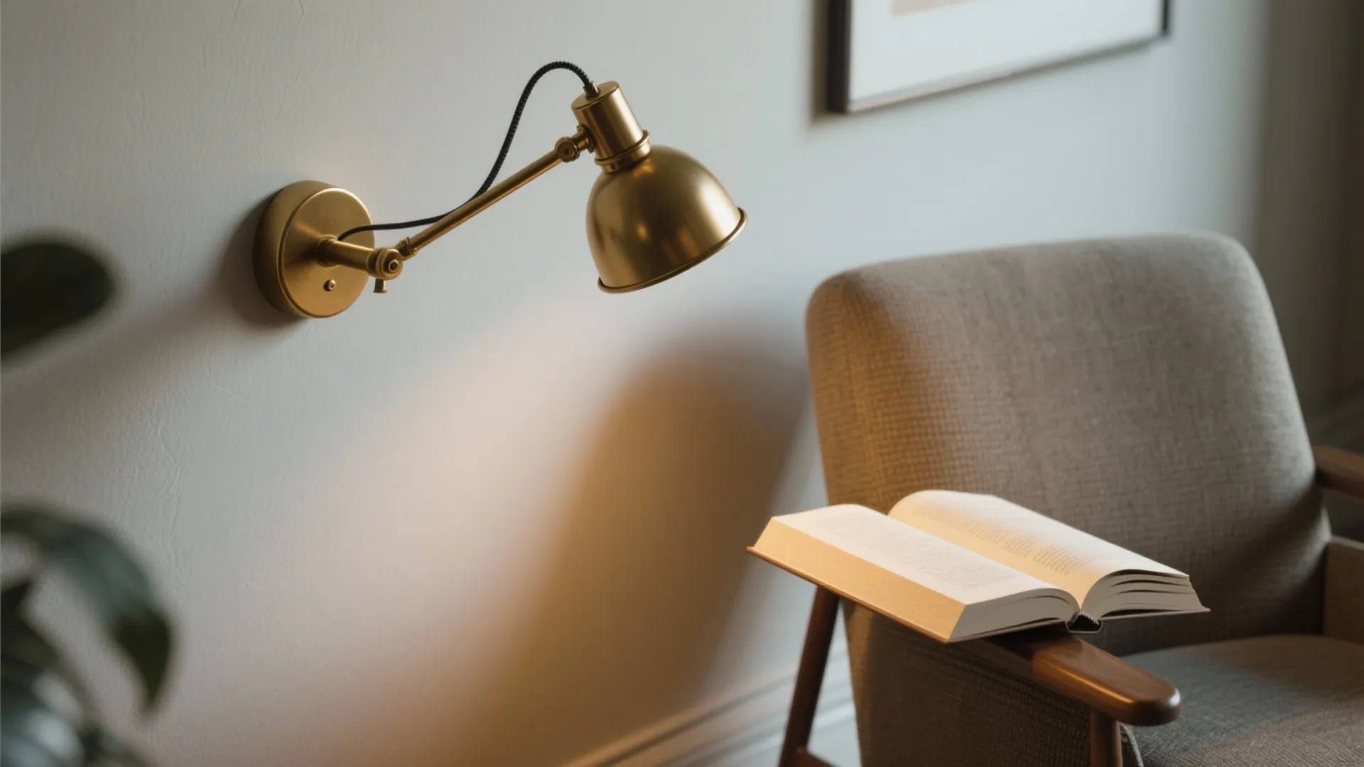 1. Angled swing-arm sconce for task and style