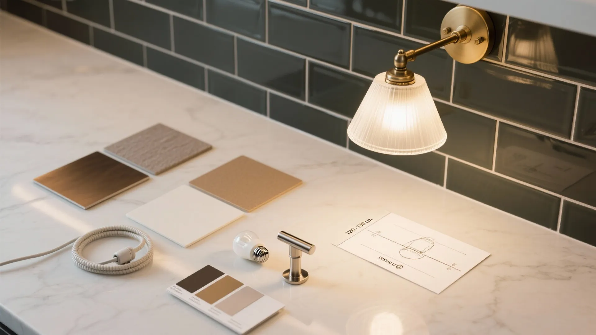 Artful Swing-Arm Lamps Over Backsplash