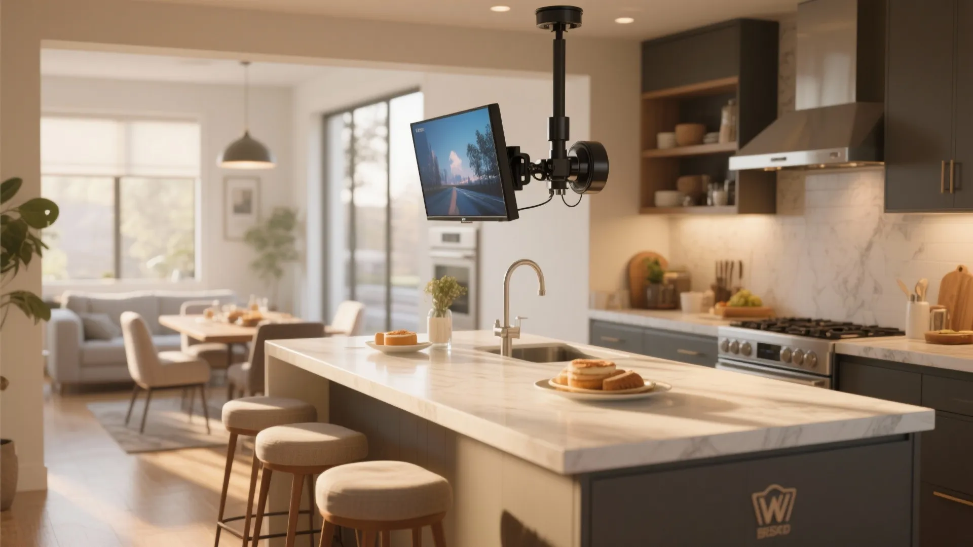 4. On a Swivel Arm by the Breakfast Bar