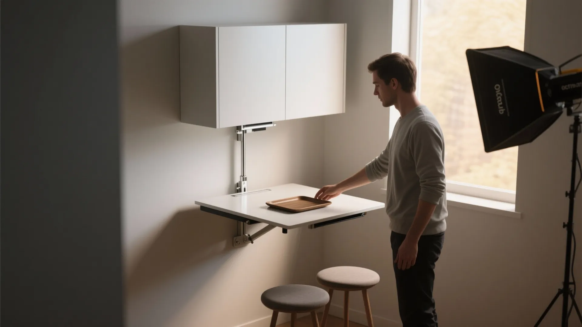 4. Wall-mounted swivel or flip table