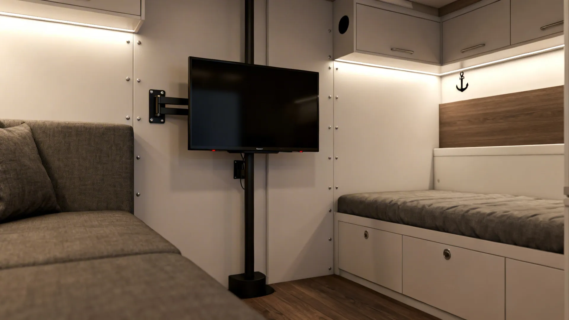 3. On a swivel mount for flexible layouts