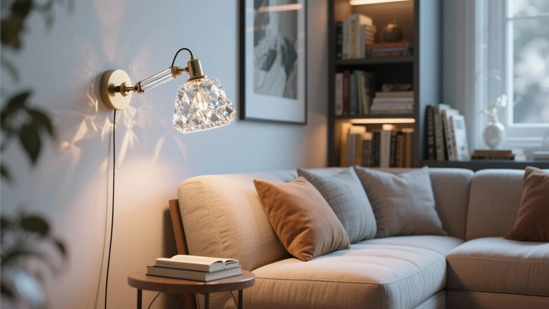 4. Adjustable Swivel Crystal Wall Lamps for Reading Nooks