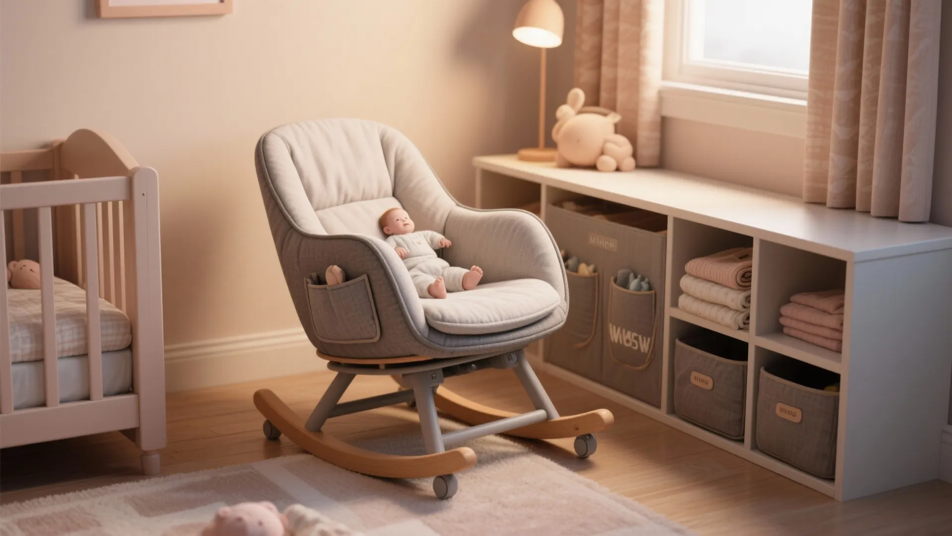 Swivel rocker with built-in storage