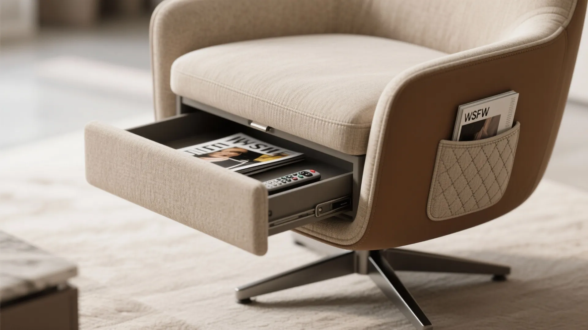 3. Swivel Accent Chair with Storage