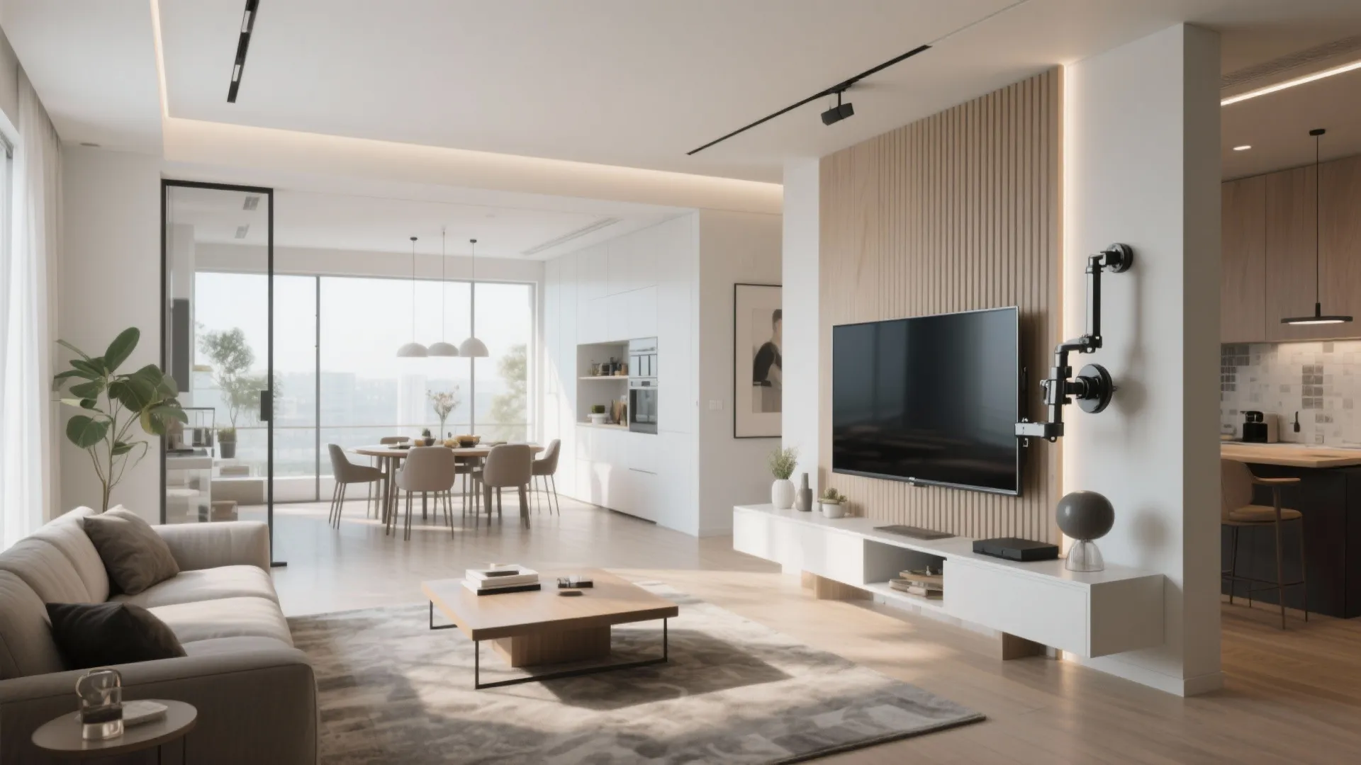 7. TV on a Swivel Bracket