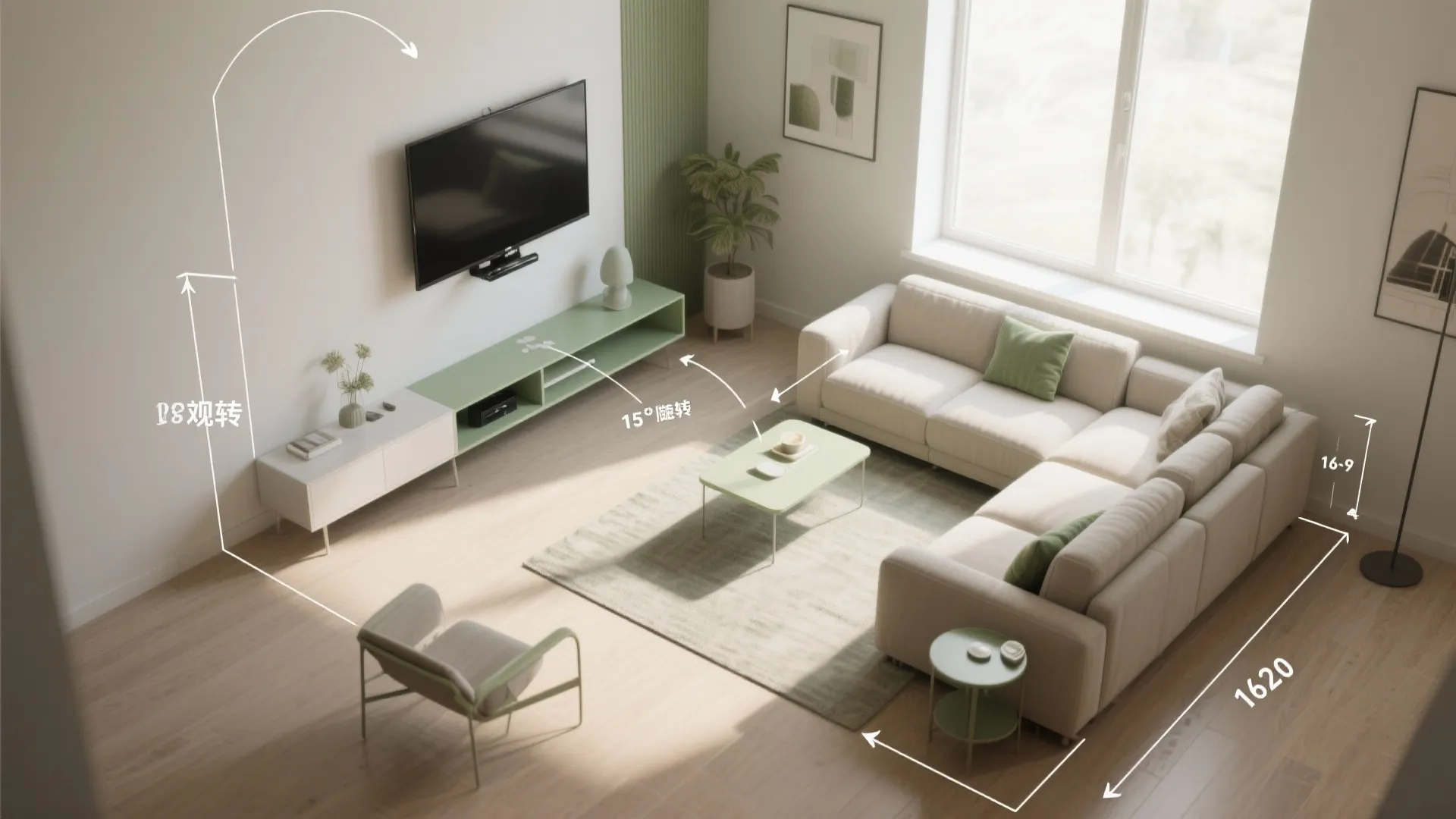 3. Use a swivel mount or corner TV to free up seating