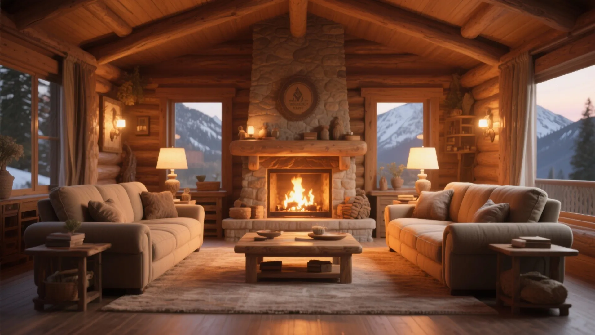 5. Symmetrical Fireplace Focus