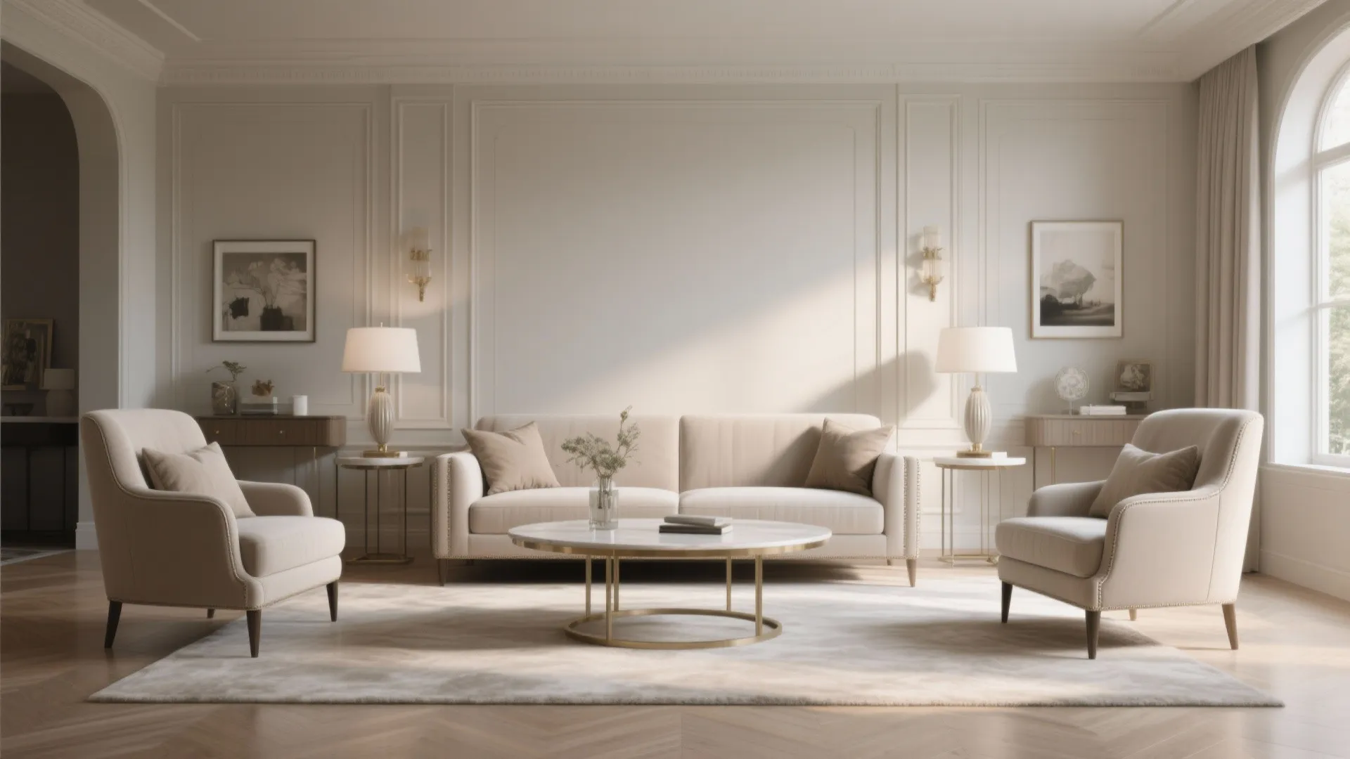 3. Symmetrical Furniture Arrangement