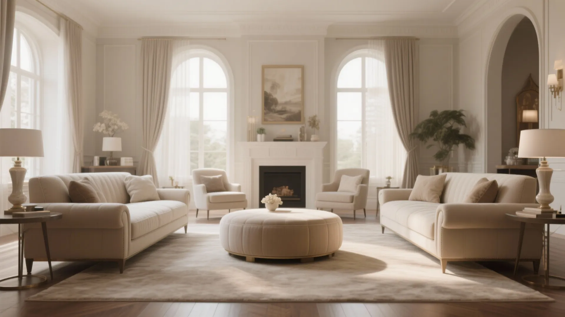 2. Symmetrical Sofa & Chair Setup