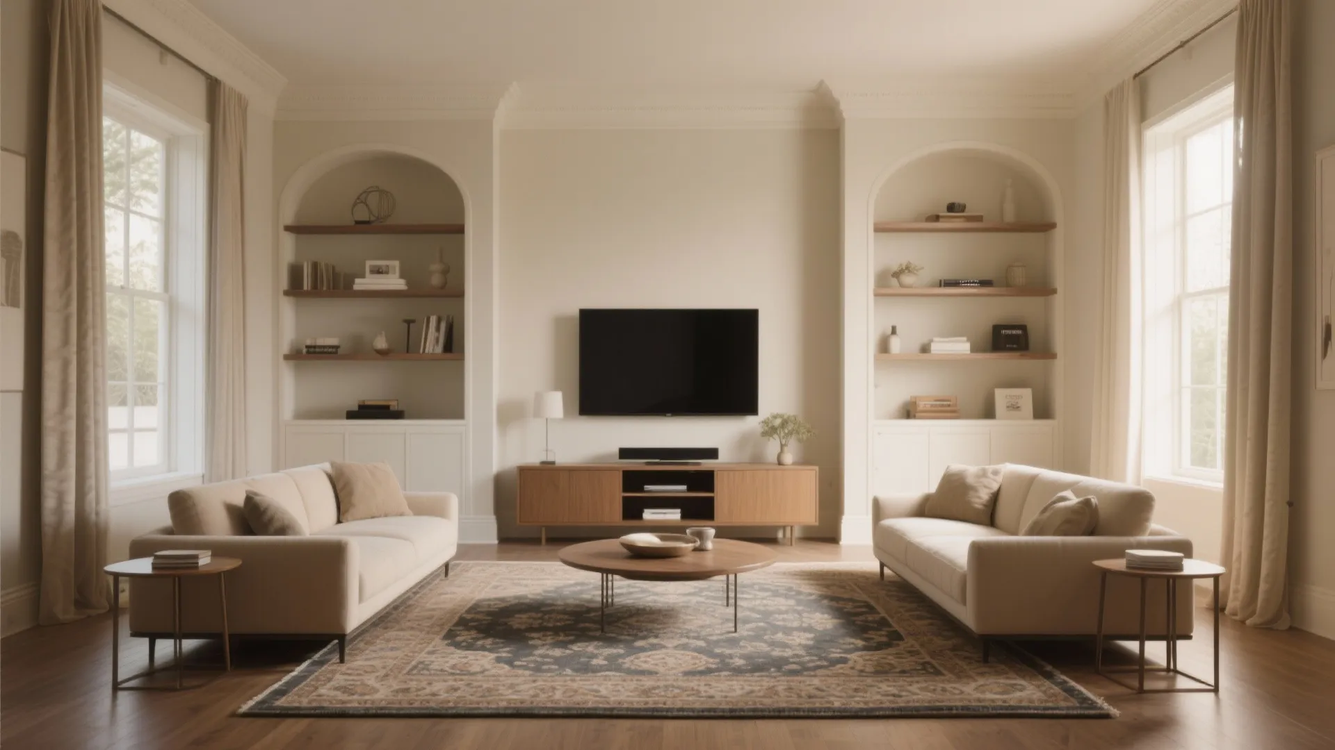 2. Balanced symmetry with a central focus