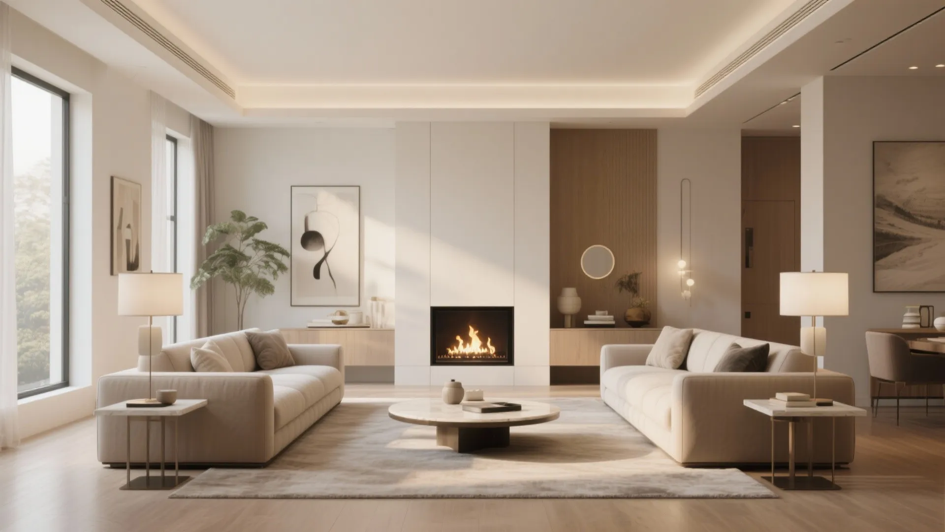 2. Symmetrical seating arrangement