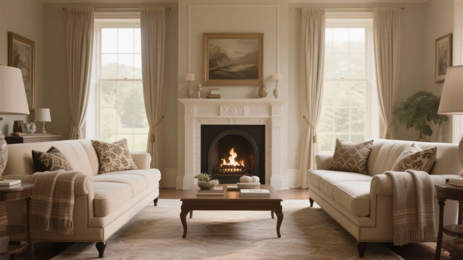 1. Symmetrical Seating Around the Hearth