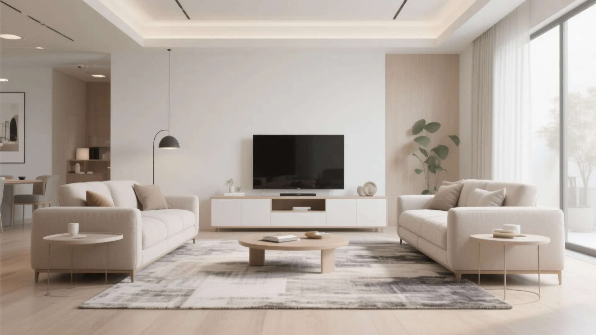 4. Symmetrical Seating Around TV