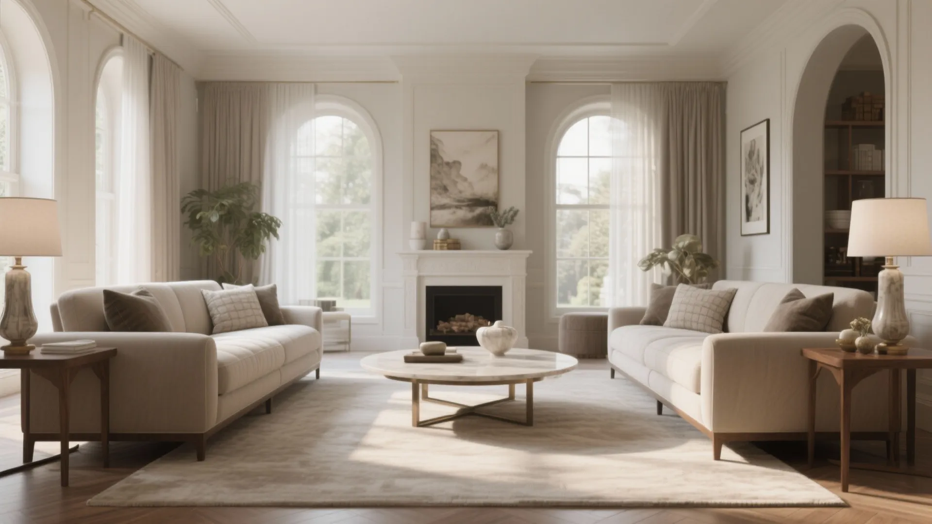 1. Symmetrical Sofa Facing Setup