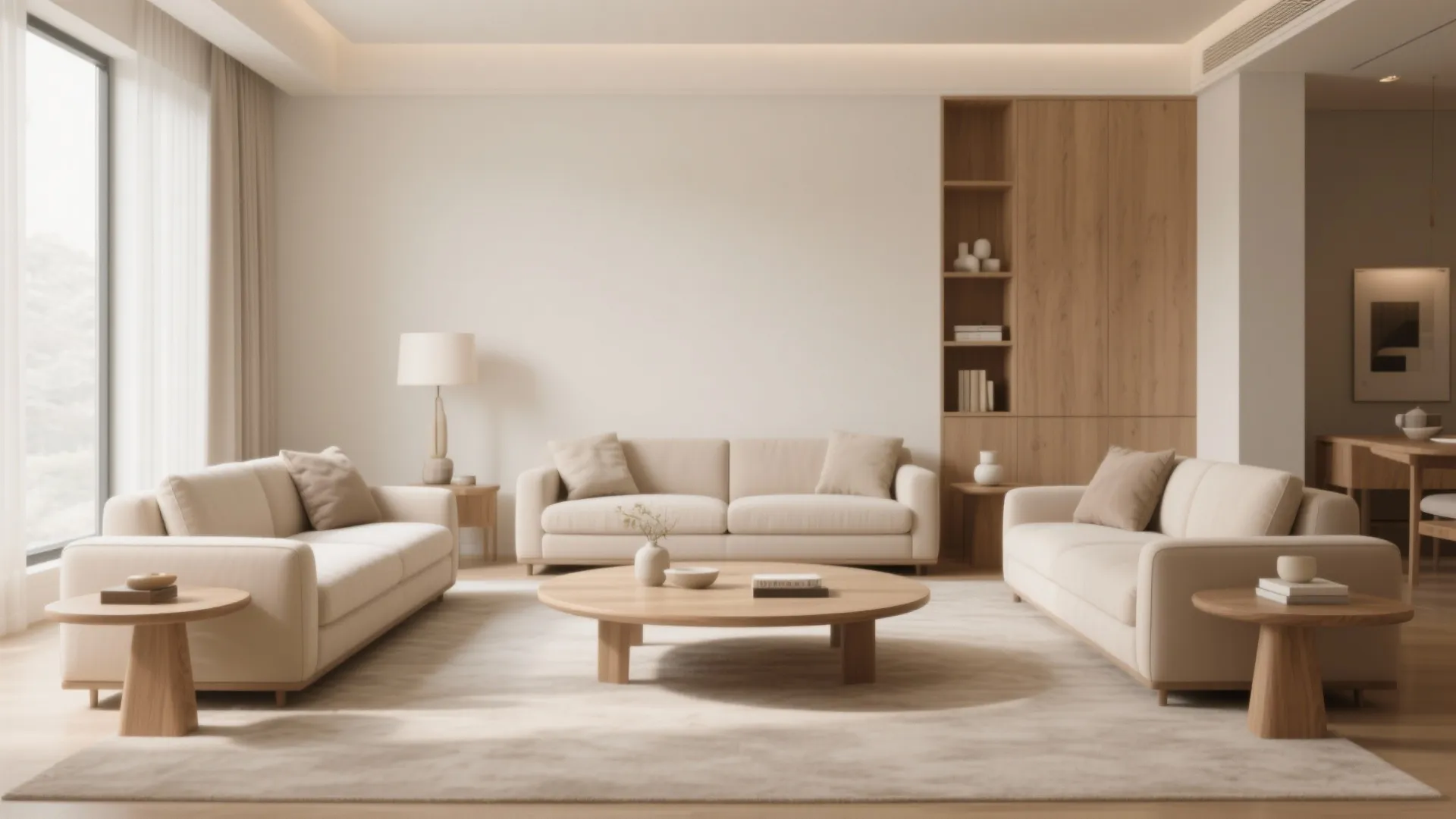 1. Symmetrical Sofa Arrangement