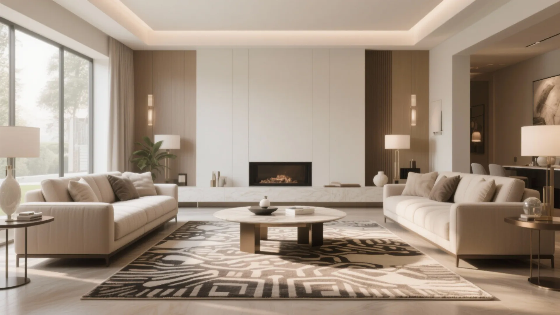 Symmetrical Sofa Arrangement