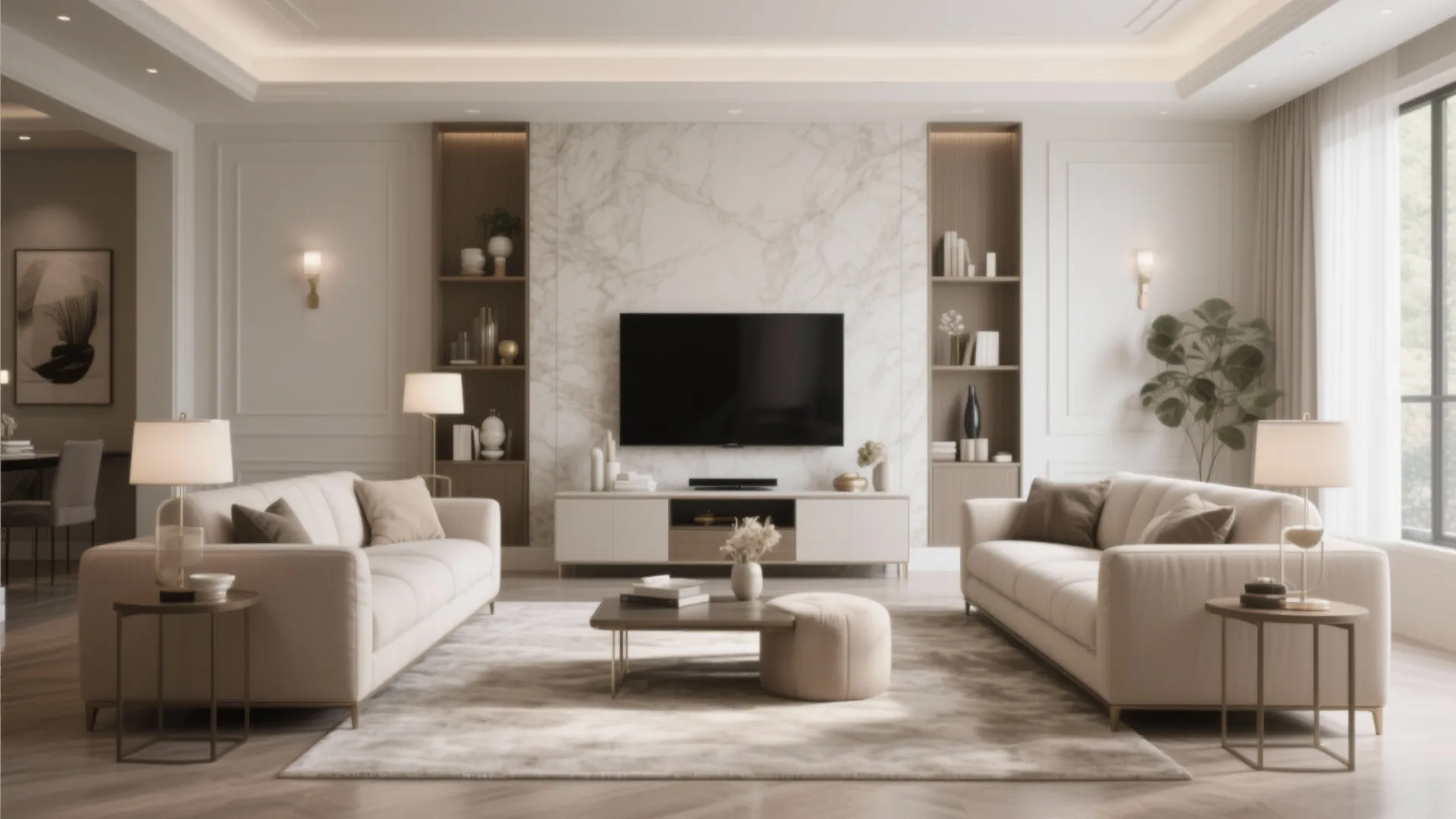 Symmetrical Sofa & TV Alignment