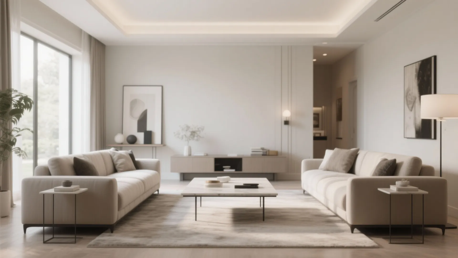 Symmetrical Sofa Placement