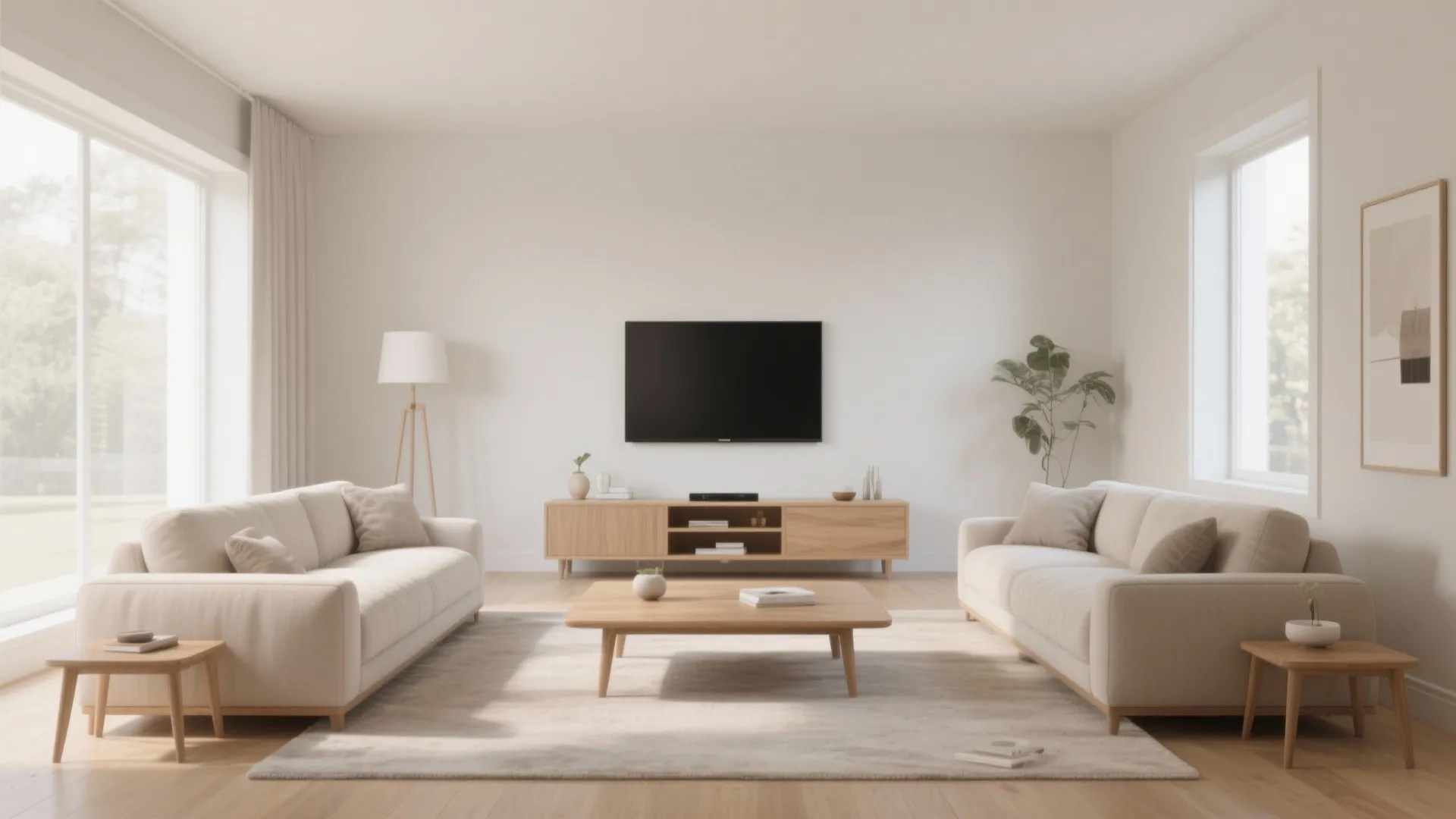 1. Symmetrical Seating Around the TV
