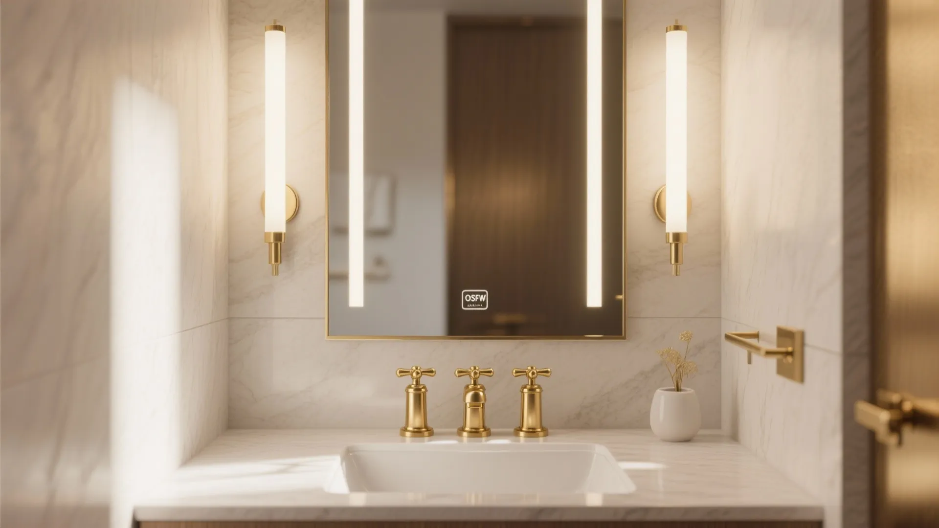 3. Create Symmetry with Wall-Mounted Mirrors and Lighting