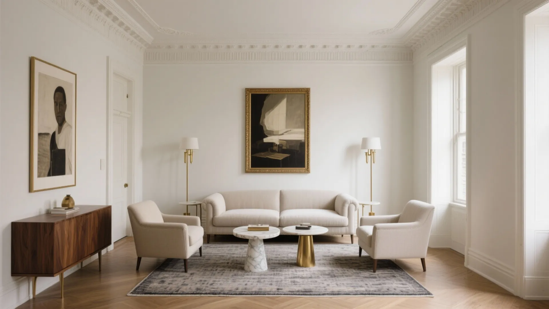 1) Architectural Symmetry + Tailored Molding