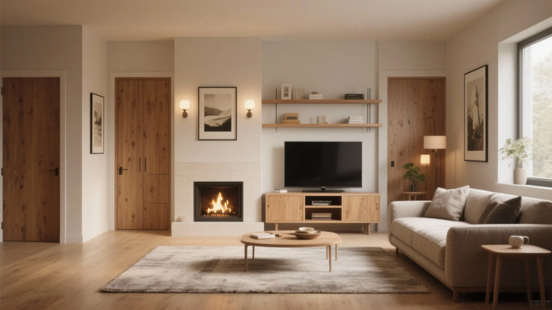 Idea 2: Symmetry Shift—Fireplace Center, TV Side-Car