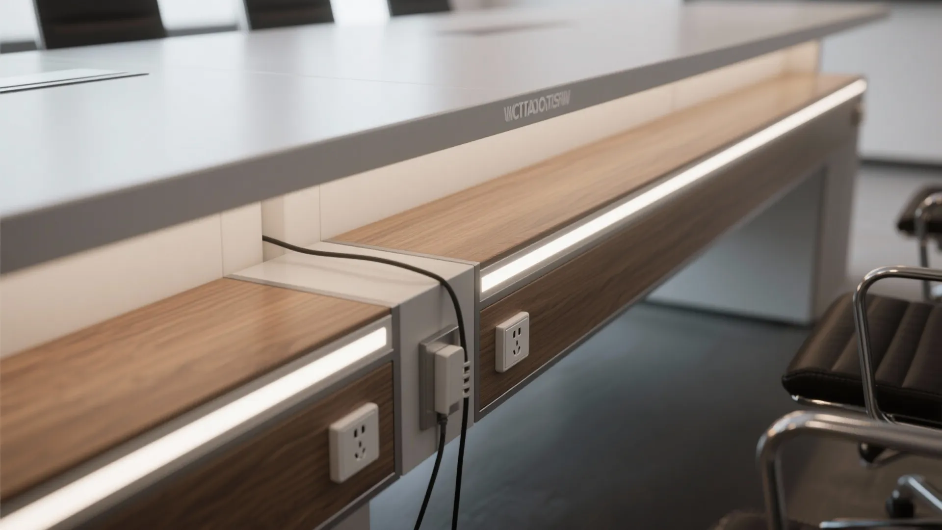 3. Integrated lighting in conference tables