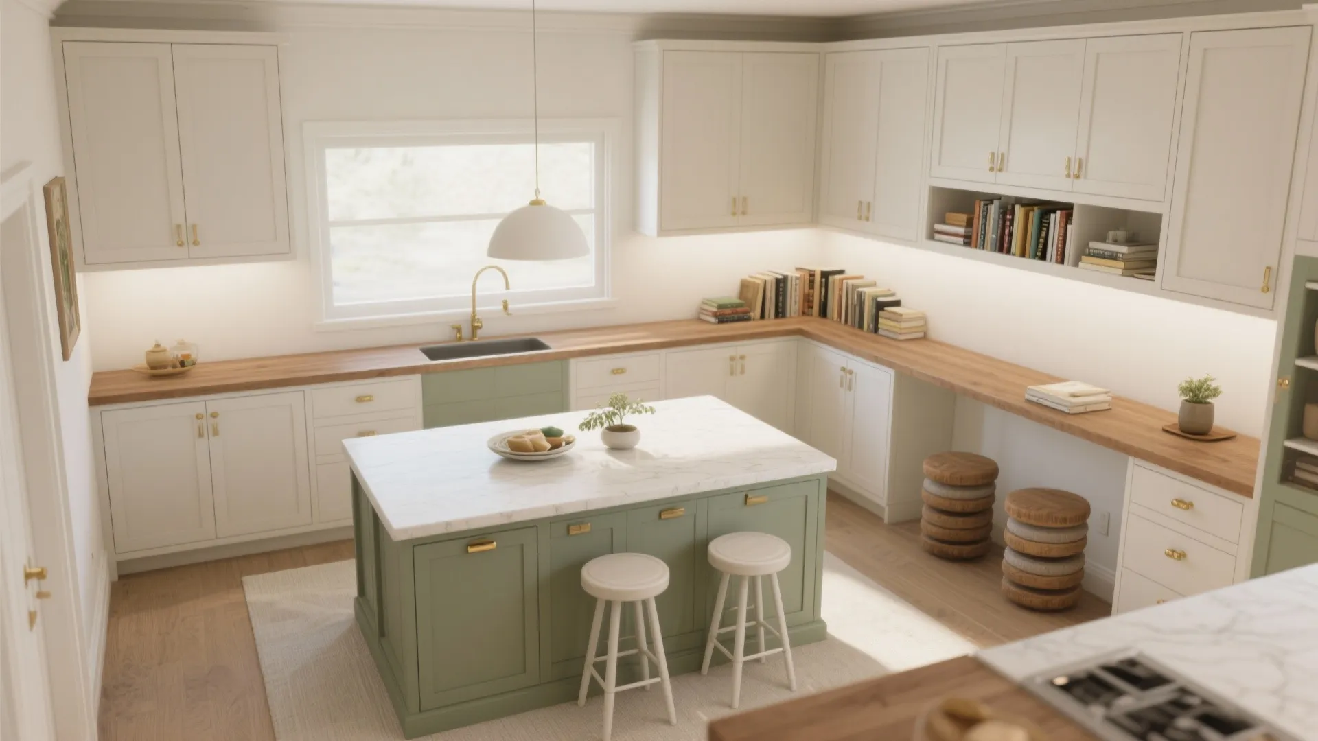 Table as Island: A Central Table with Perimeter Storage