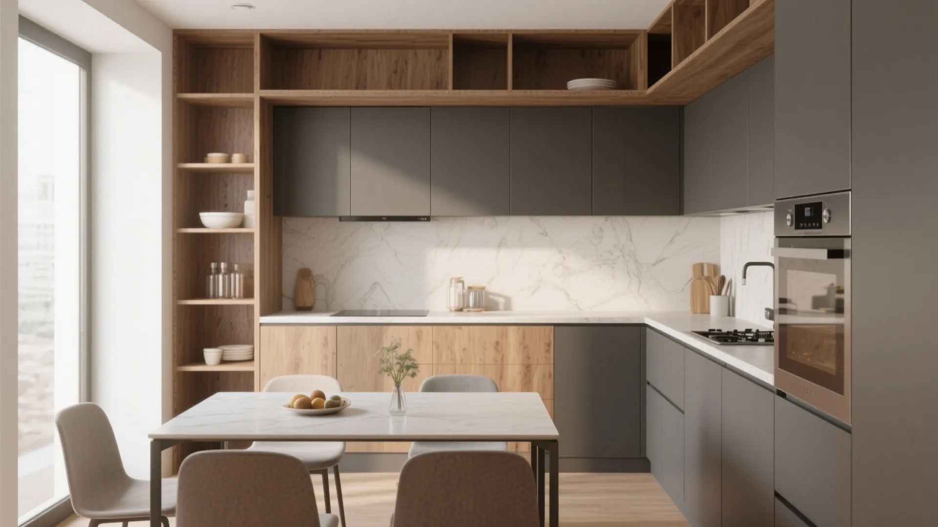 10. Table Integrated into Shelving