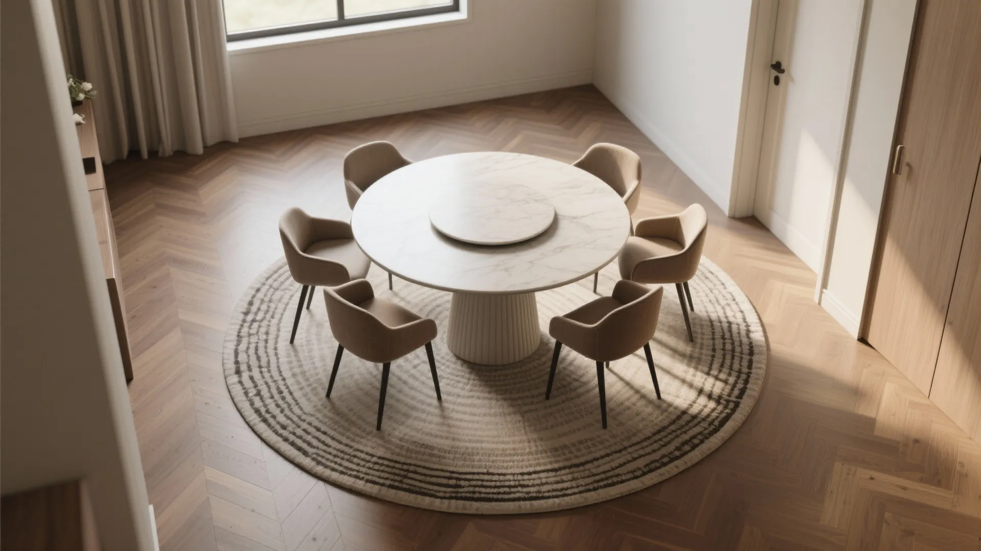 Round or Extendable Tables for Better Flow