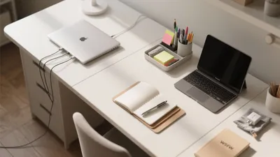 Clean Modern Home Office Desk Setup for Focus & Productivity