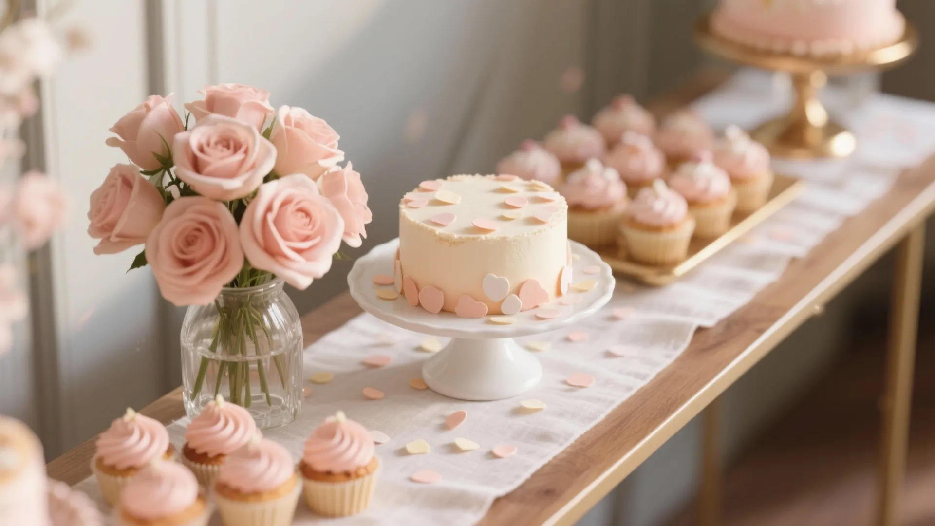 Sweet Tablescape: Cake Stand, Confetti, and Florals