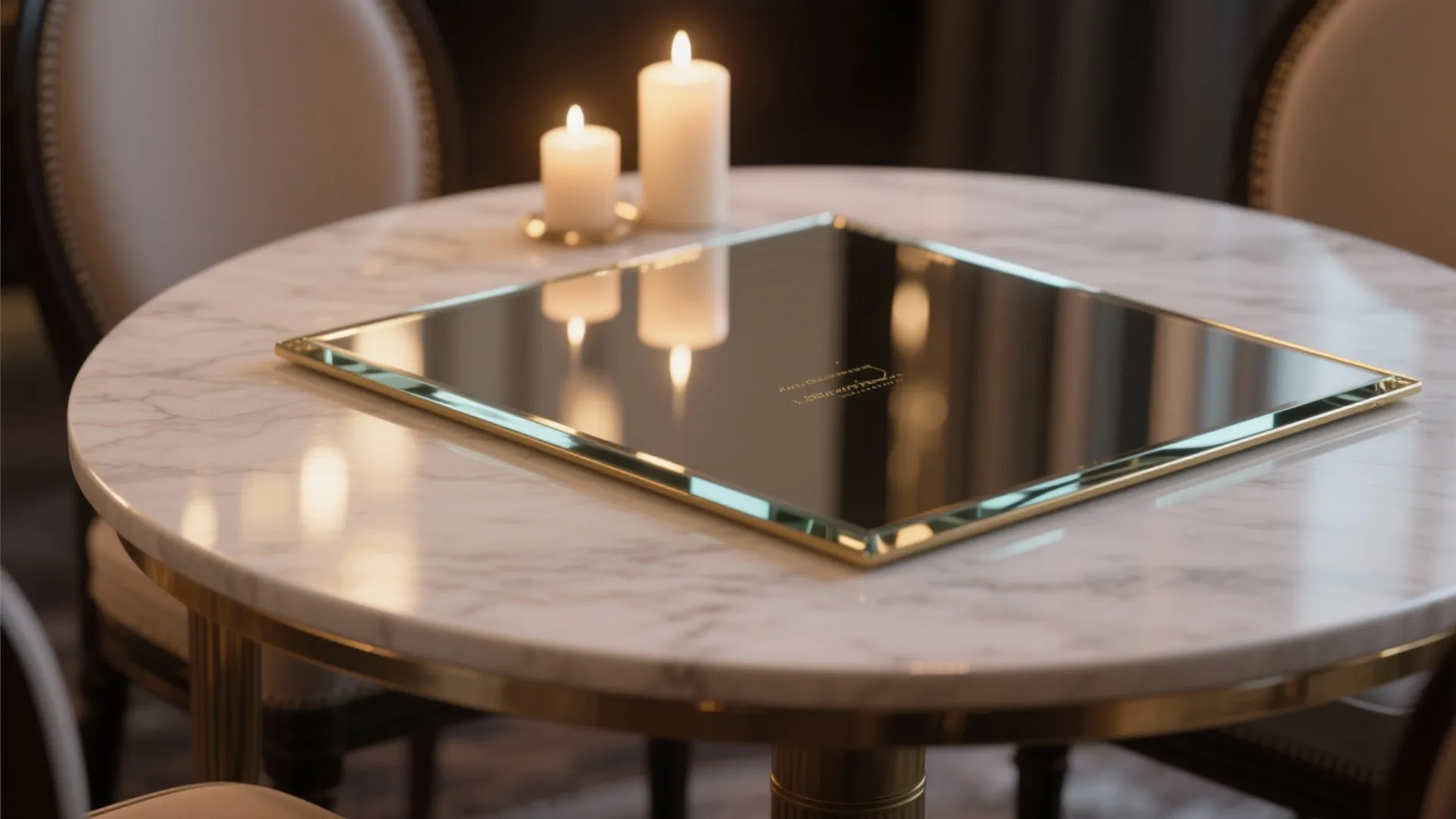4. Mirror tabletop insets for a luxe, reflective surface