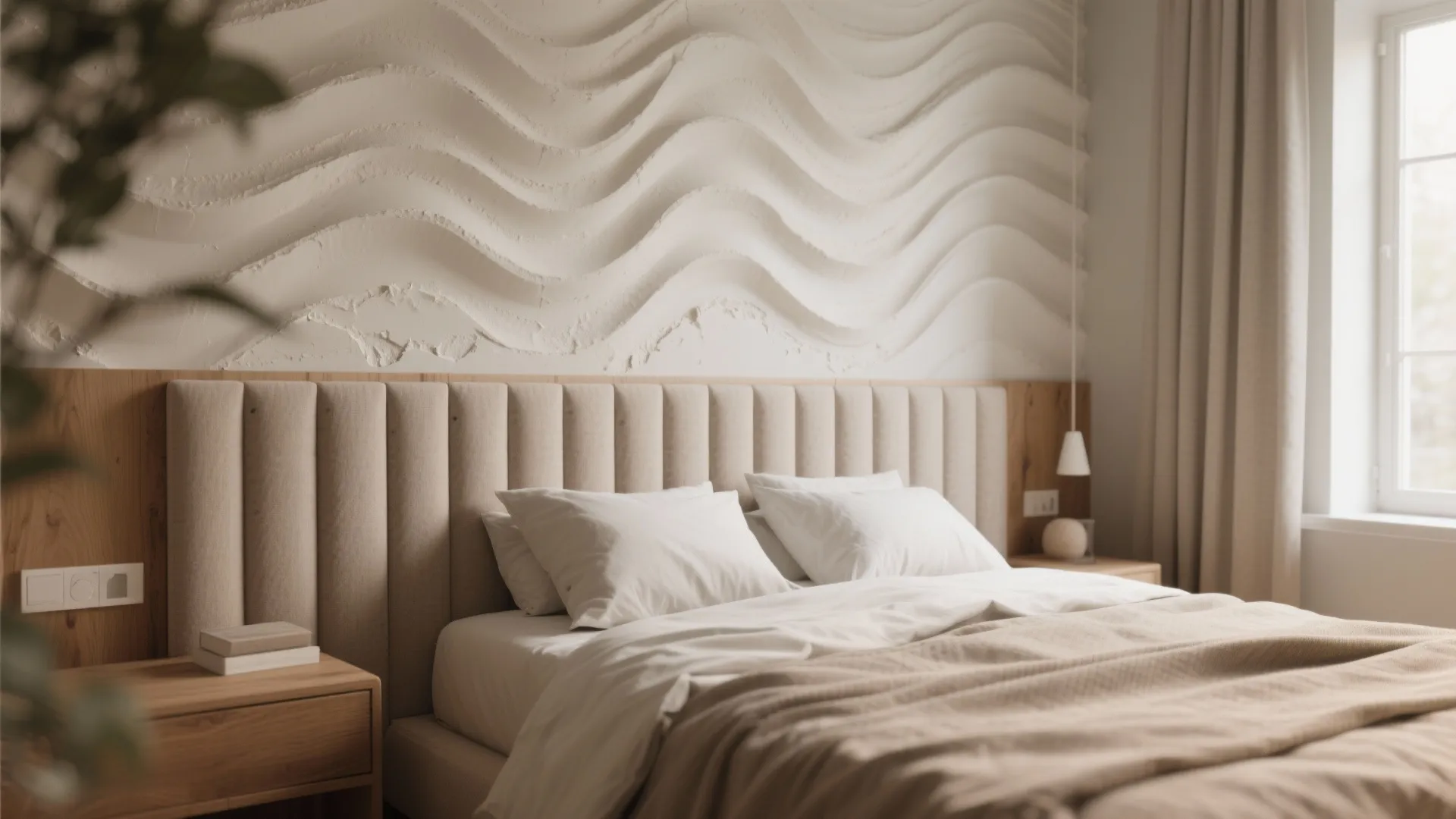 5. Tactile textures with joint compound or fabric panels