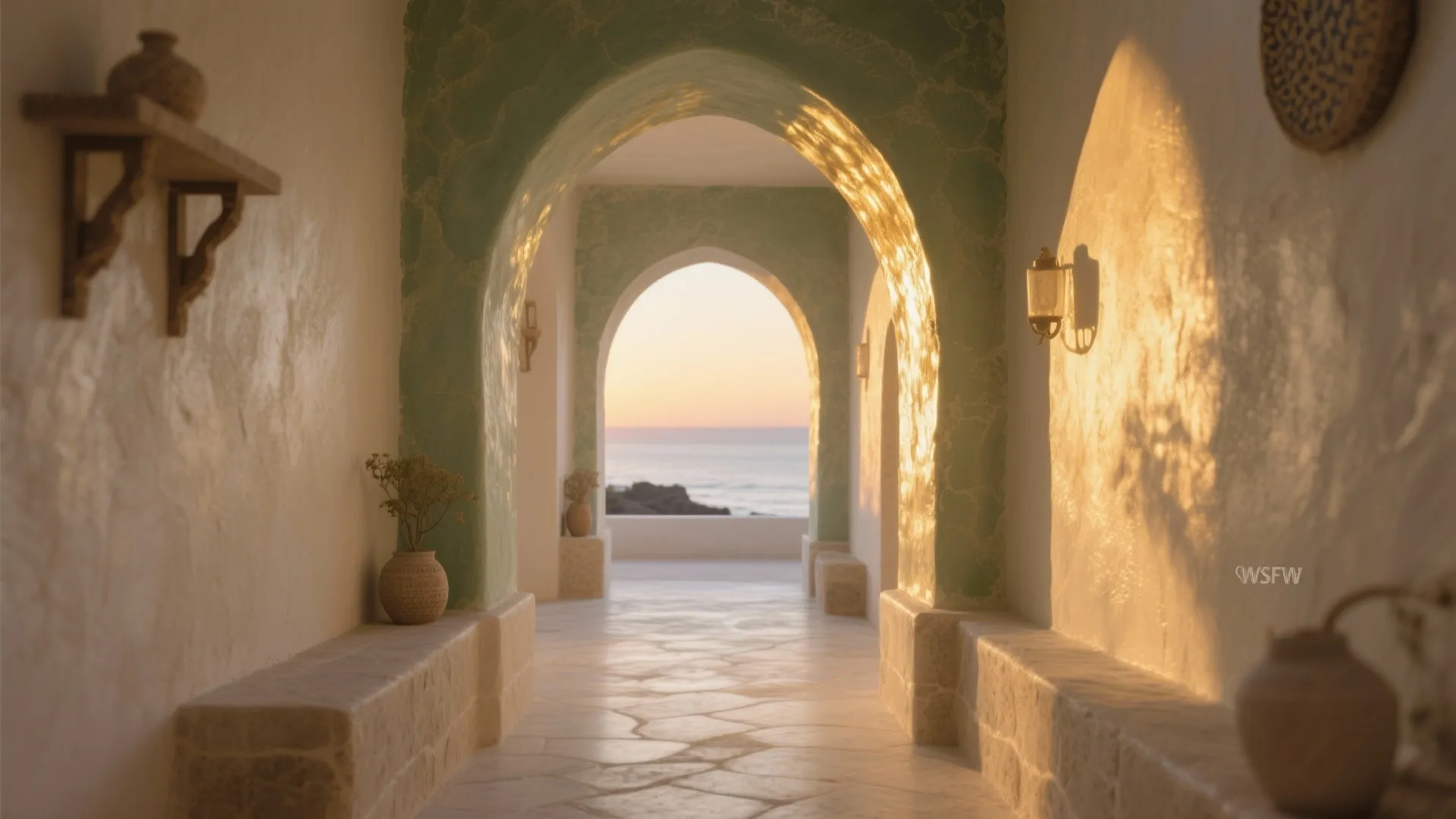 Stucco or Tadelakt Arch for Mediterranean Calm