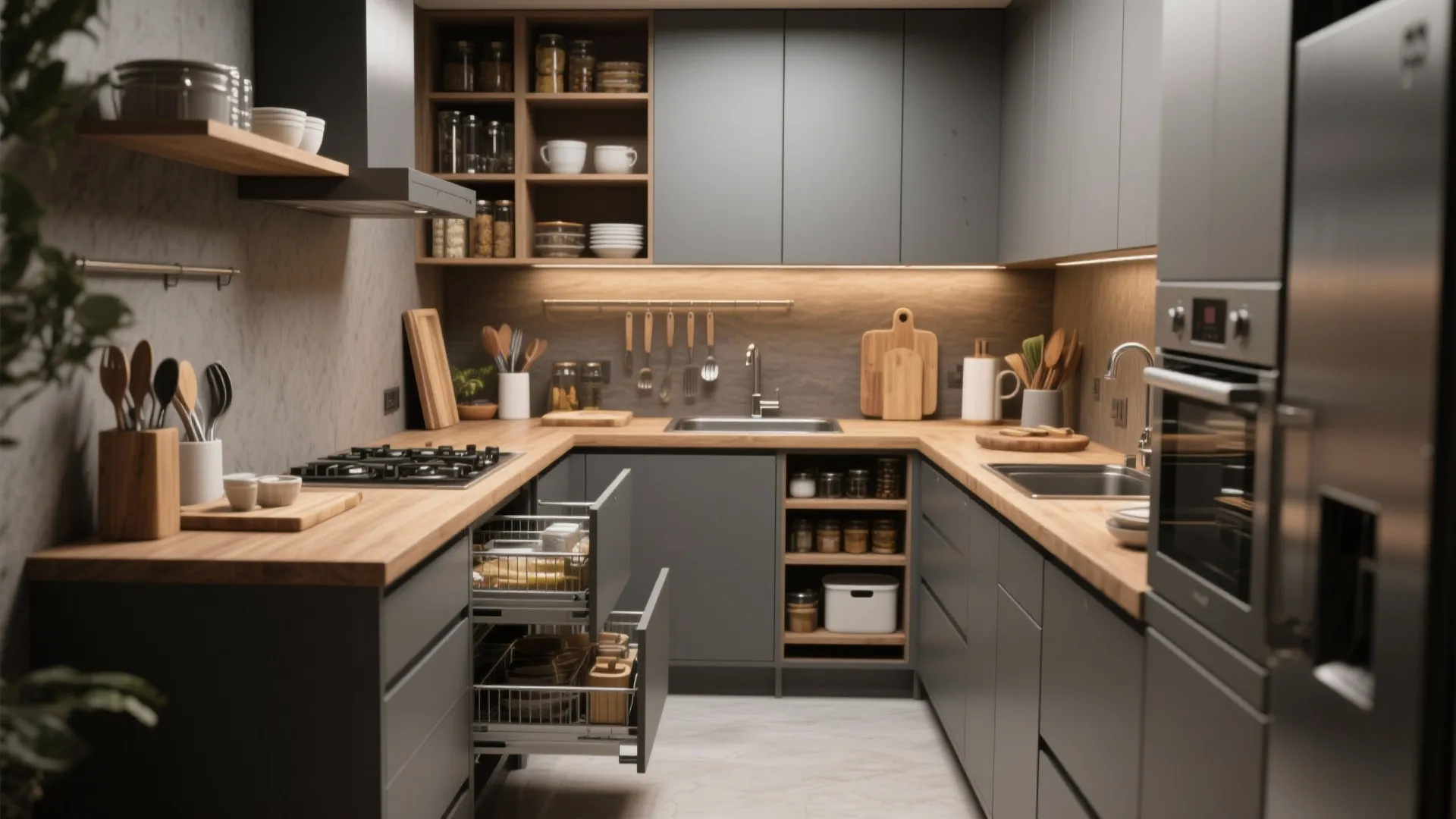 5. Tailored Kitchen Units for Compact Cooking