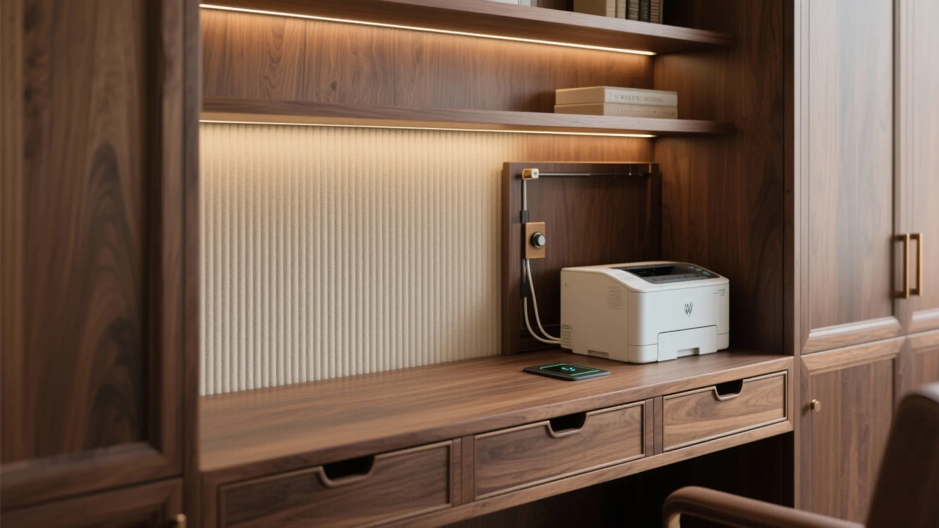 Tailored millwork: storage that displays, hides, and powers