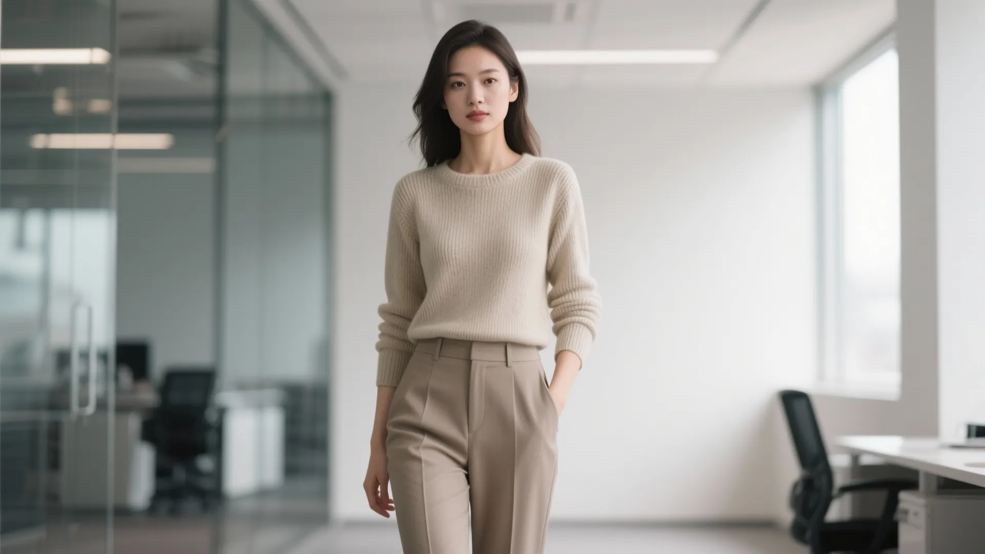 1. Tailored Pants + Soft Knit