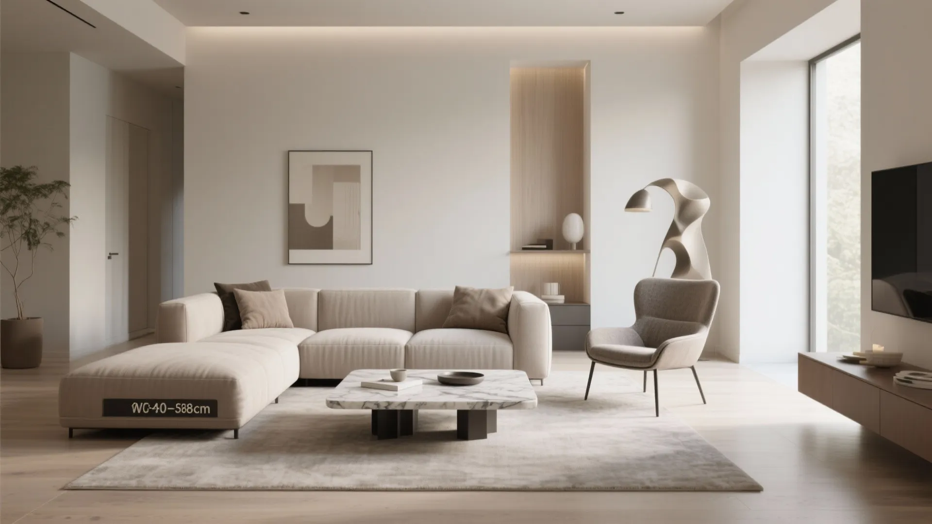 Tailored Seating: Compact Sectional + Accent Chair