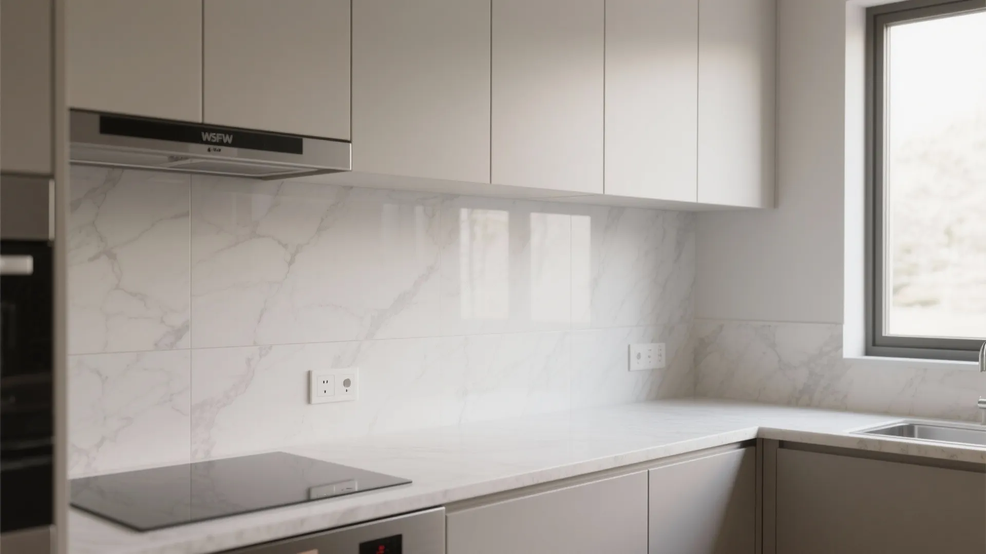 Idea 3: Take the backsplash higher for calm and easy cleaning