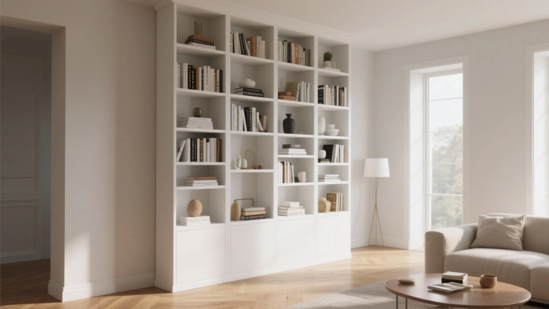 8. Tall bookcases for vertical drama