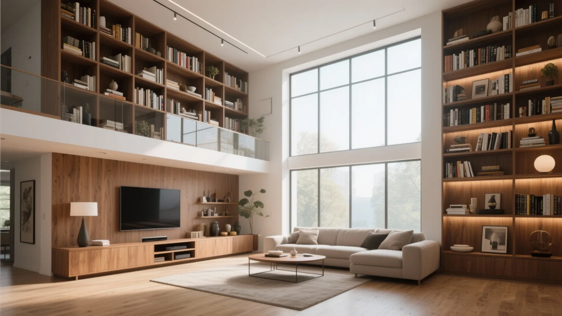 Tall Bookshelves and Storage Walls