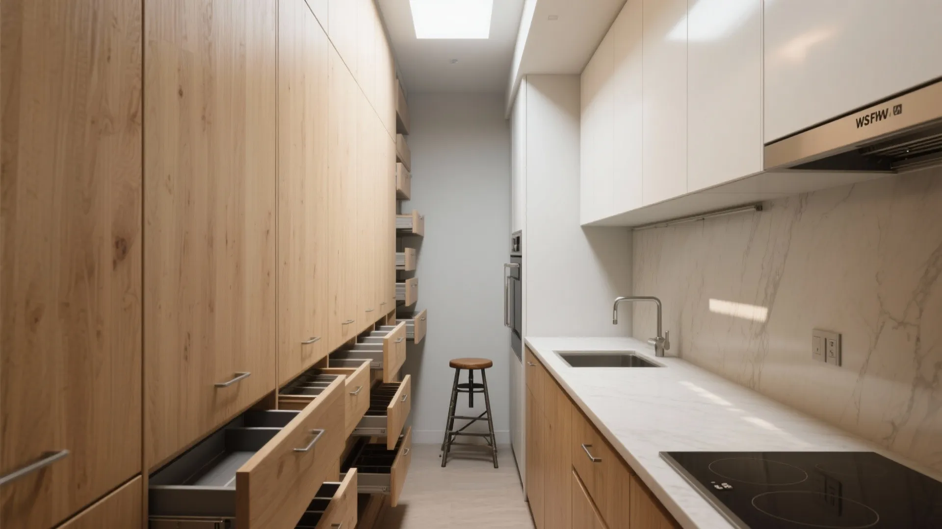 1. Slim, tall cabinetry – think vertical first