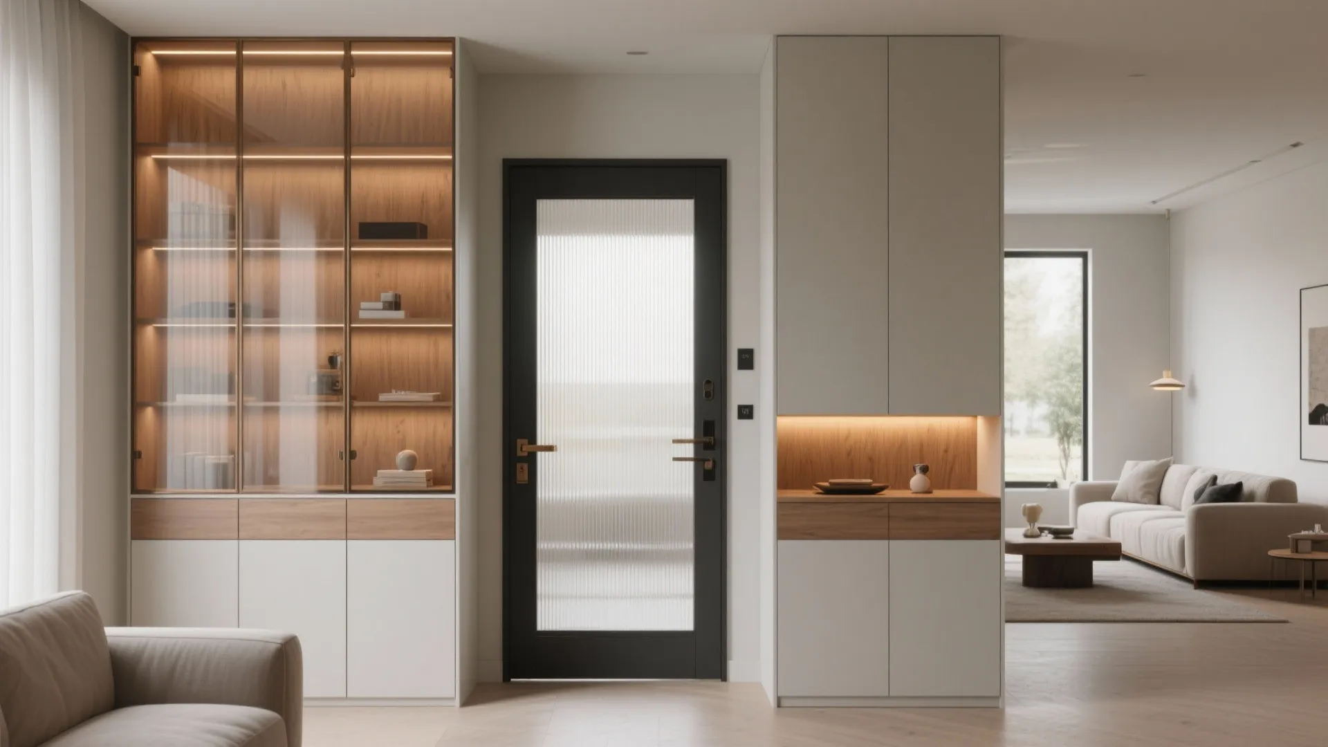 Tall Cabinets That Zone the Space (and Show What You Love)